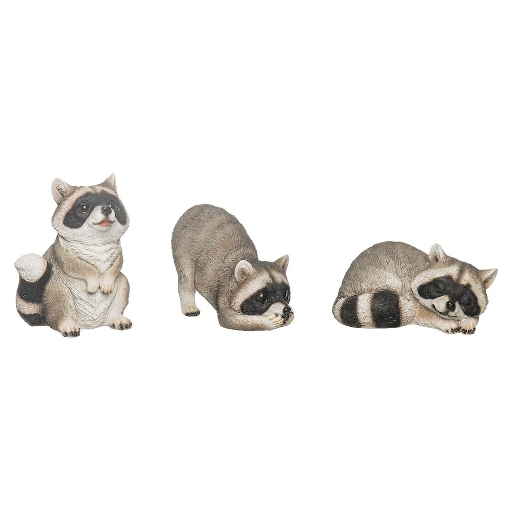 Transpac Resin Woodland Raccoon Figurines Set of 3 Home Decorations Spring