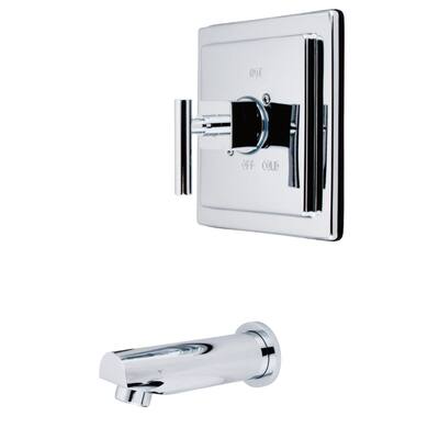 Kingston Brass Wall Mounted Bathtub Faucet with Valve Trim and Single