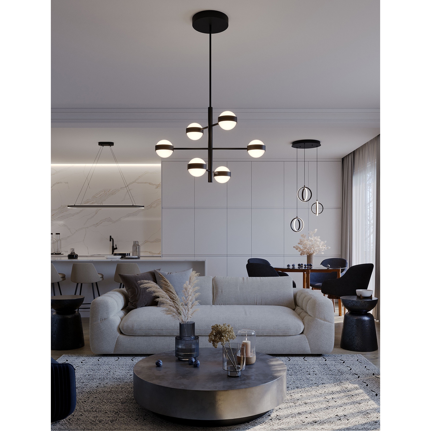 AFX Verona 6 - Light LED Pendant Light - Overstock - 42656692