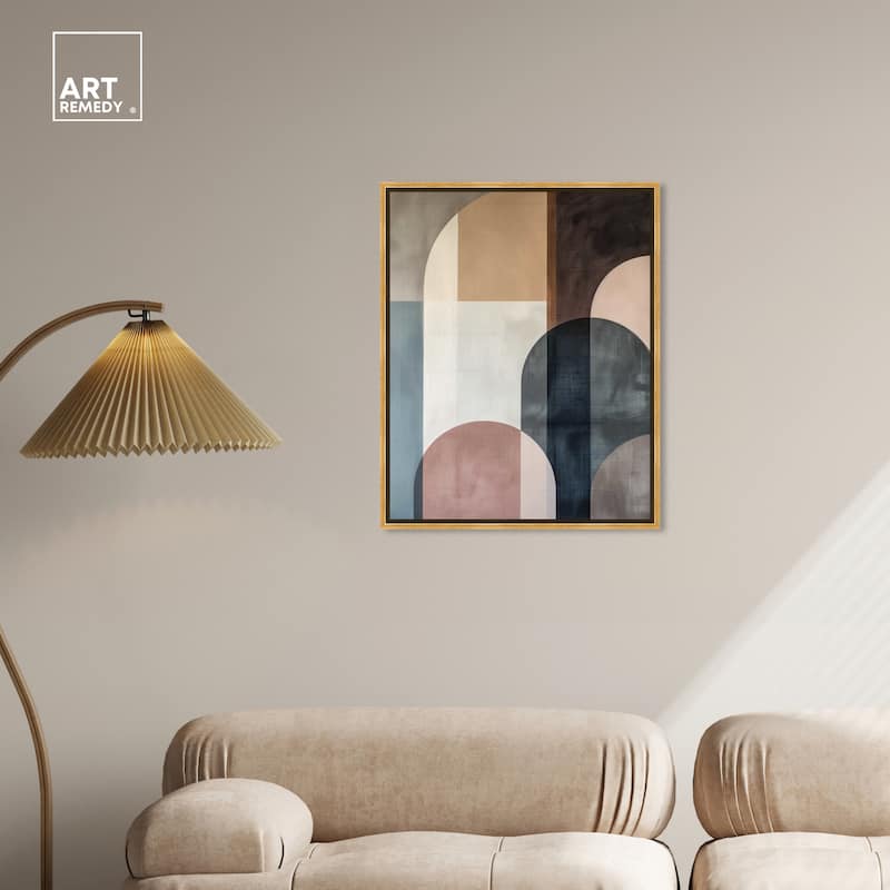 Art Remedy Lost In Transformation Framed Abstract Shapes 1 Piece Canvas Wall Art
