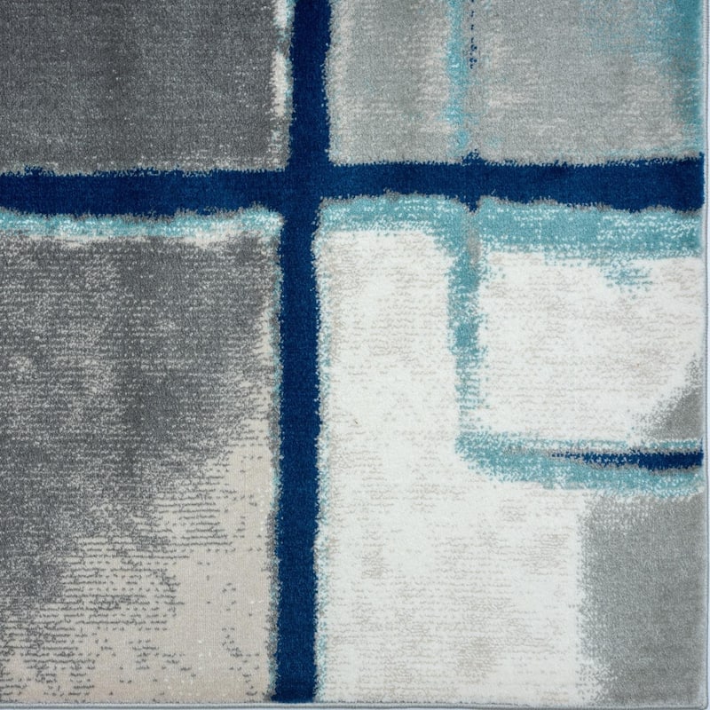 Luxe Weavers Abstract Geometric Grid Area Rug