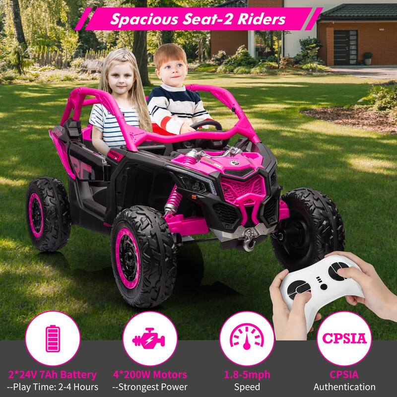 2-Seater Licensed Can-Am Electric Off-Road Ride-On UTV Car for Kids Best Gifts