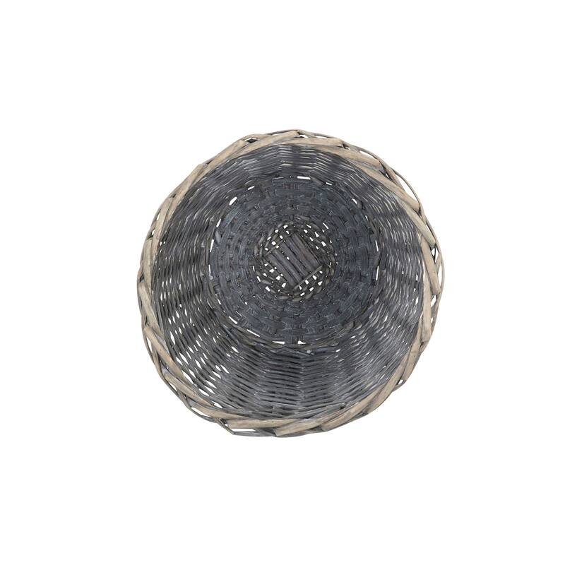 Household Essentials Willow Weave Wicker Waste Basket, Gray