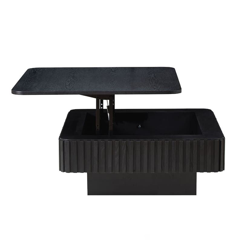 Modern Handcraft Drum Coffee Table Square Coffee Table for Living Room,Lift Top Wooden Coffee Table with Hidden Storage Space