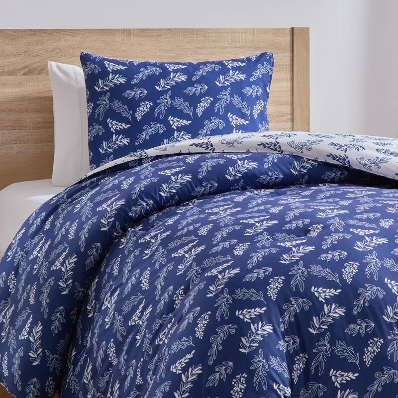 Empyrean 3PC Reversible Botanical Printed Comforter Bedding Set