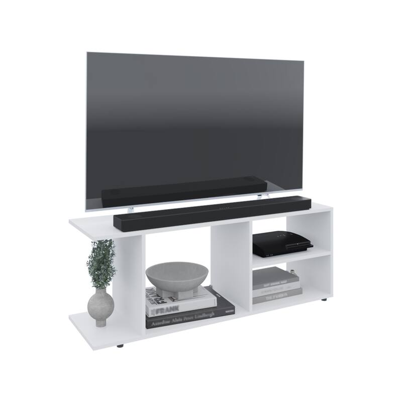 Modern TV Stand for 60-69 Inch TVs, 5 Open Shelves for Storage, Stylish and Functional Entertainment Center