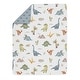 preview thumbnail 4 of 4, Sweet Jojo Designs Watercolor Dinosaur Dino Boy 5p Toddler size Comforter Set Green Blue Modern Jurassic Animal Tracks Footprint