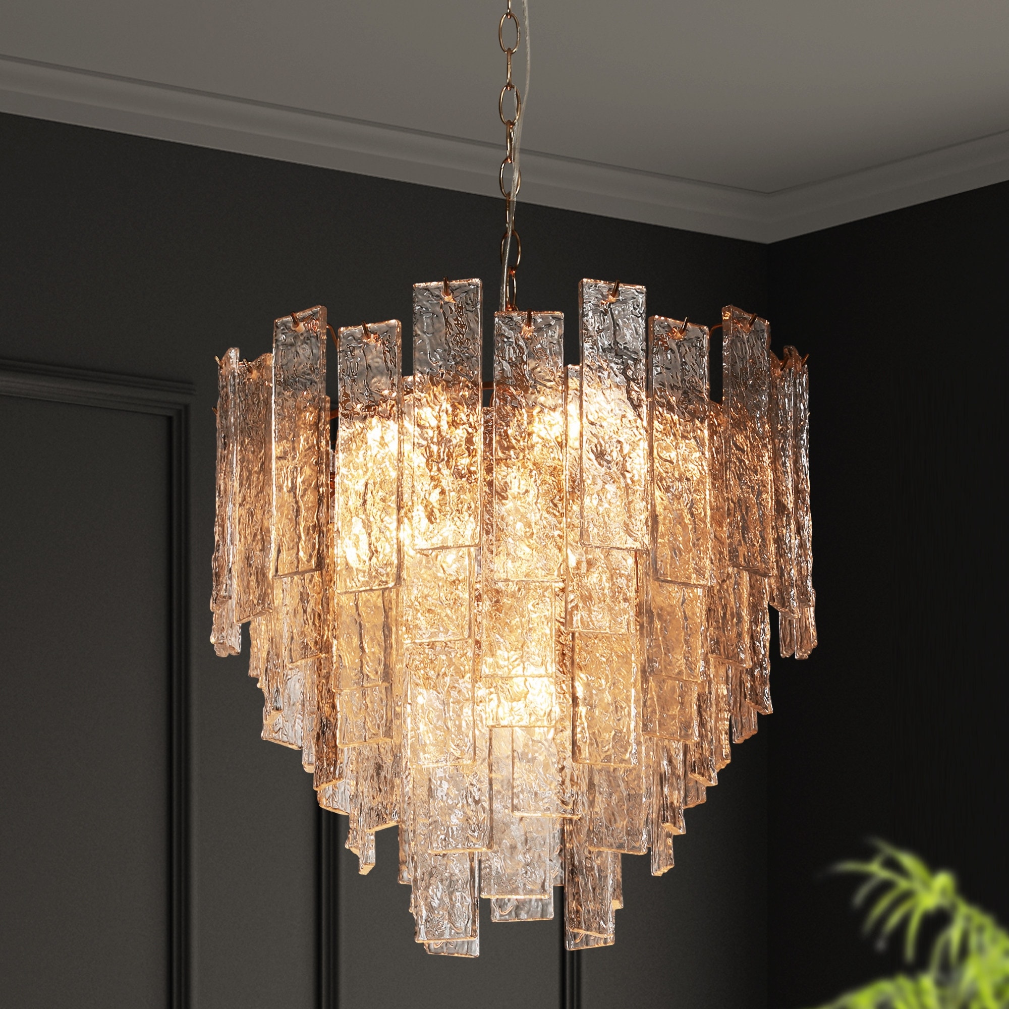 Large glass chandelier top