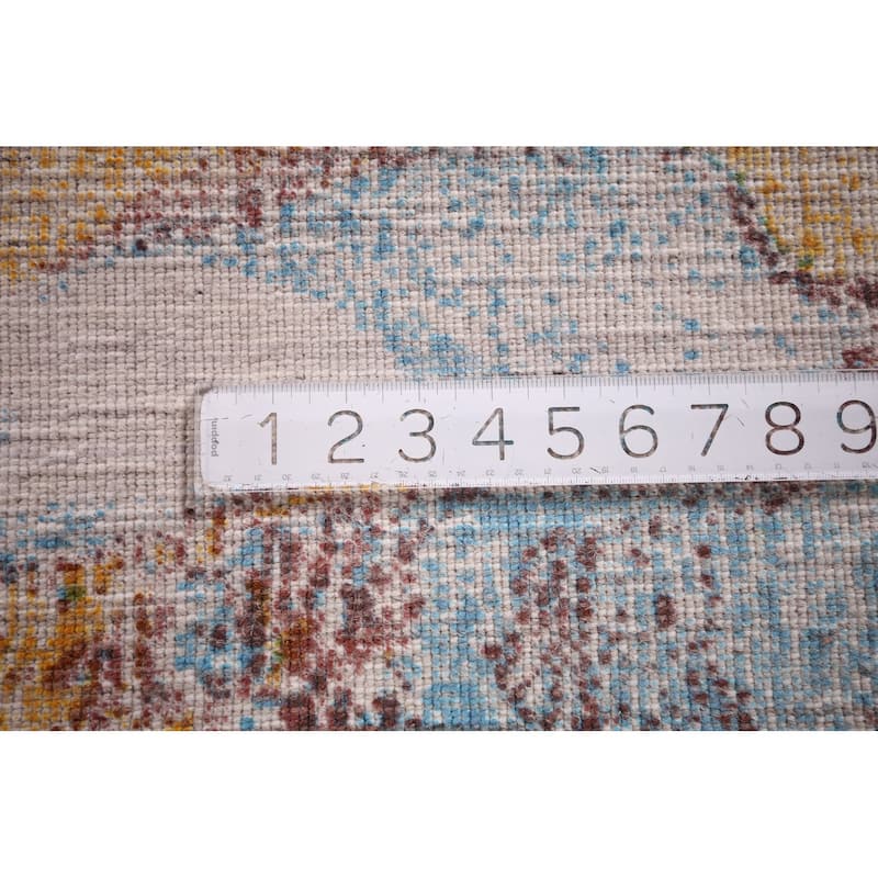 Contemporary Oriental Area Rug Hand-Knotted Modern Wool Carpet - 5'0" X 8'0"