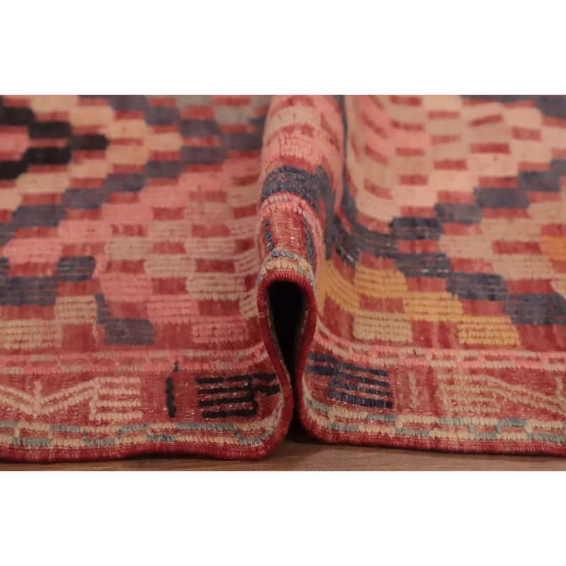 Hand Woven Oriental 100% Wool Carpet Southwestern Tribal Multi-Colored Kilim Area Rug - 9' 3'' X 5' 11''