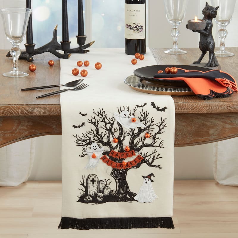 Happy Halloween Tree Table Runner - 13"x72"