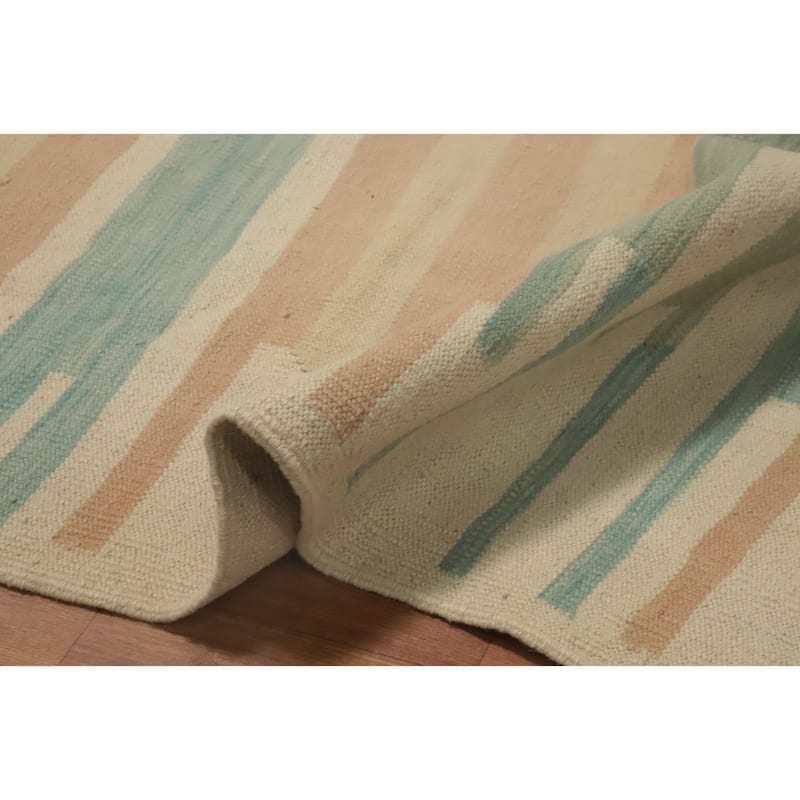 Hand Woven Southwestern Wool Beige Geometric Area Rug - 9' 9'' X 6' 7''