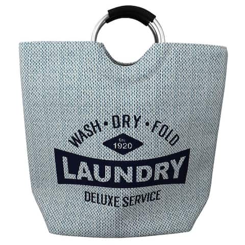 Deluxe Service Canvas Laundry Tote with Padded Aluminum Handles, Blue