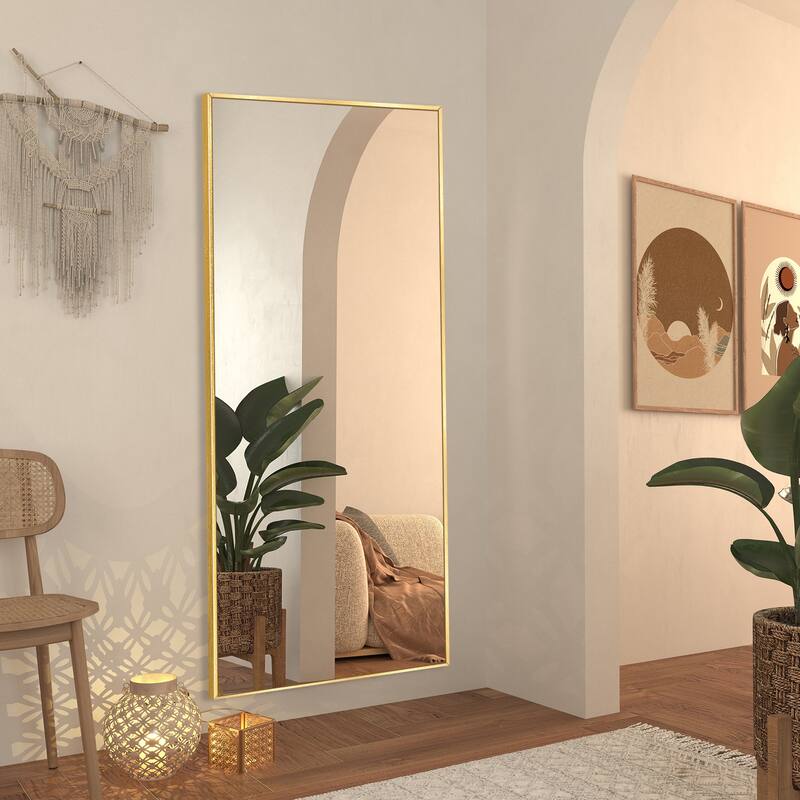 Rectangle Full Length Metal Floor Mirror Wall Mounted Mirror