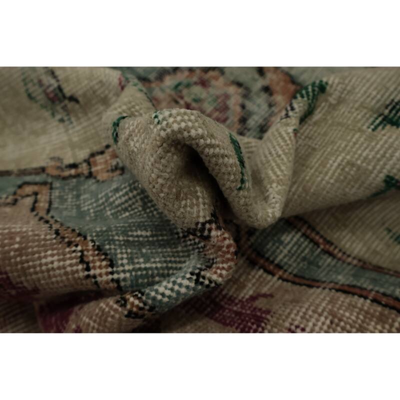 Hand Knotted Oriental 100% Wool Carpet Transitional Floral Brown Anatolian Area Rug - 9' 5'' X 6' 9''