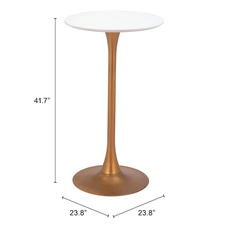 Auray Bar Table White & Gold