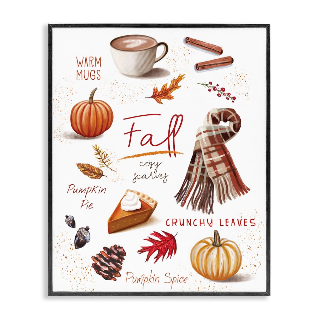 Stupell Favorite Autumn Things Framed Giclee Art Design By Elizabeth Tyndall