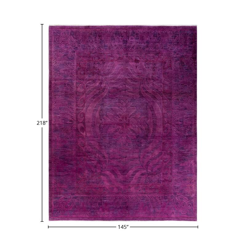 Overton Handknotted Wool Vintage Inspired Contemporary Overdyed Light Blue Area Rug - 18' 2" x 12' 1"