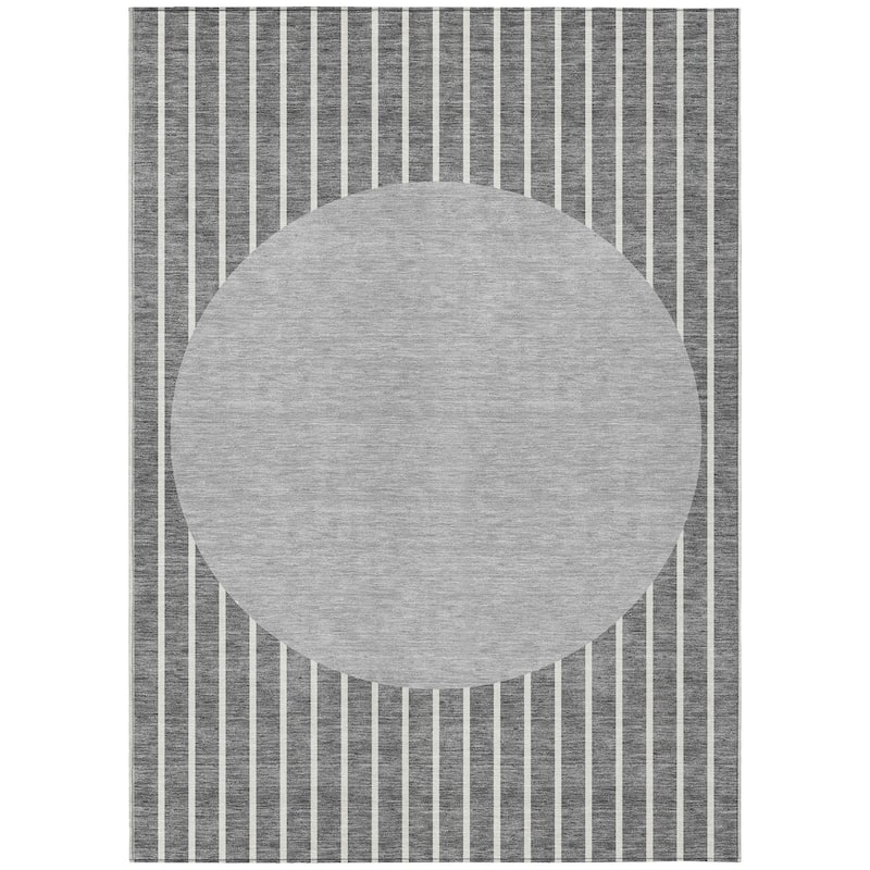 Machine Washable Indoor/ Outdoor Modern Sunrise Chantille Rug