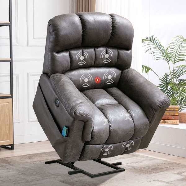 Oversize Power Lift Recliner Chair with Massage and Heating for