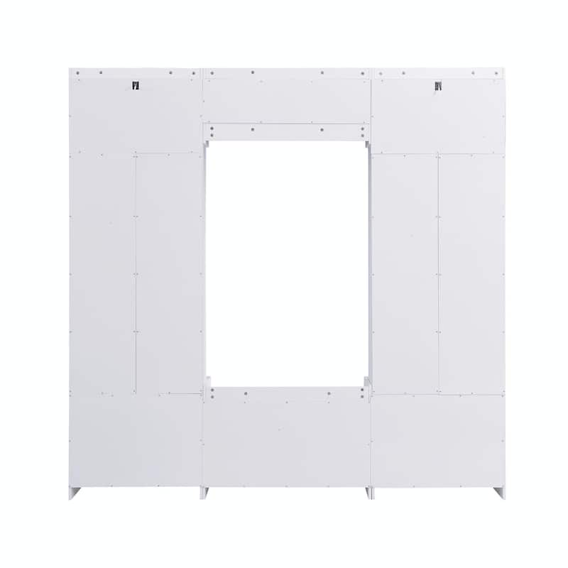 79.1'' Wide Modern Hall Tree with 8 Cubbies, 7 Coat Hooks & Adjustable Shelf