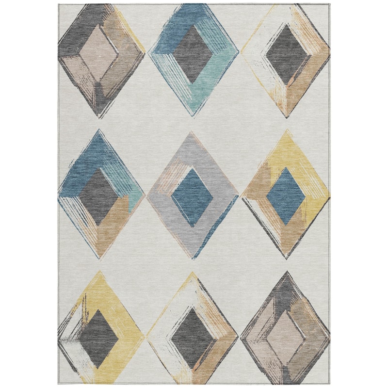 HomeRoots Geometric Transitional Rectangle Outdoor Rug