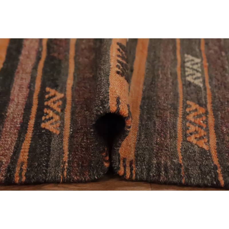 Hand Woven Oriental 100% Wool Carpet Southwestern Tribal Multi-Colored Kilim Area Rug - 8' 9'' X 6' 4''