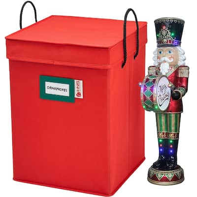 Christmas Nutcracker and Figurine Collectible Storage Box - Stores Up to 9 - 16-inch Tall Nutcrackers, Ornaments, and More - N/A