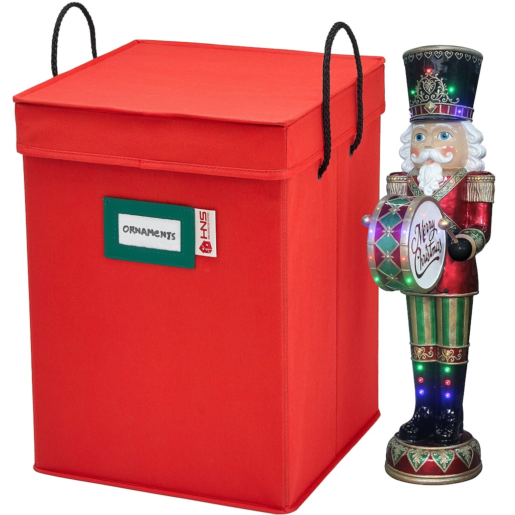 Christmas Nutcracker and Figurine Collectible Storage Box - Stores Up to 9 - 16-inch Tall Nutcrackers, Ornaments, and More
