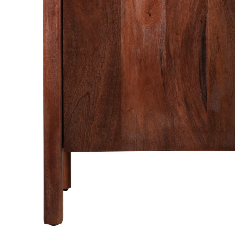 Mango Wood Cabinet Cassia Style Rounded Edge Design - 63" Brown - 63" x 15" x 29.5"