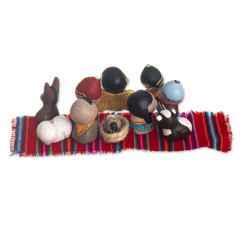 Novica Handmade Wise Andeans Ceramic Nativity Set (10 Pieces)