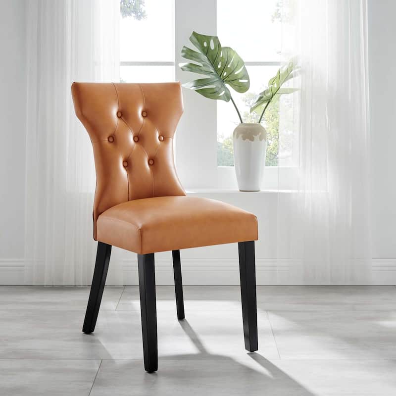 Silhouette Dining Vinyl Side Chair - Tan