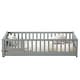 preview thumbnail 20 of 66, Twin Size Floor Bed Frame for Kids Bed with Fence Guardrails Endbed Storage Splint Platform Bed - Available with or without Door