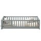 preview thumbnail 8 of 31, Twin size Floor Platform Bed with Built-in Book Storage Rack,Door for Home