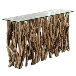 Uttermost Teak Wood Stick Console