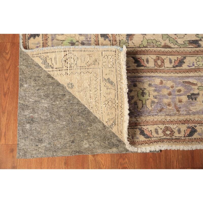 Light Blue Medallion Tabriz Persian Rug Floral Handmade Wool Carpet - 9'10"x 12'4"