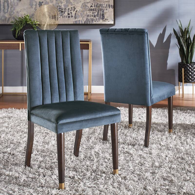 Andrea Velvet Channel Back Dining Chairs (Set of 2) by iNSPIRE Q Modern