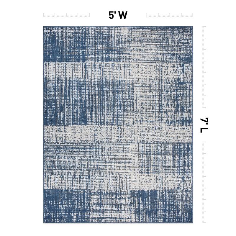 World Rug Gallery Distressed Boxes Indoor/Outdoor Area Rug