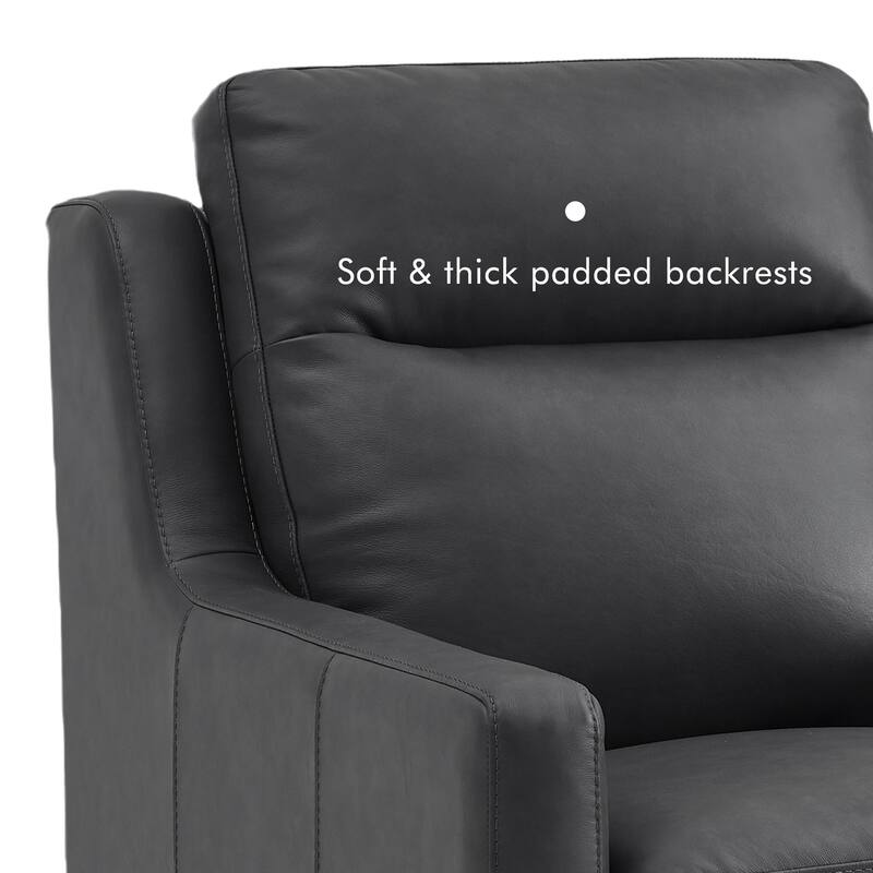 Genuine Leather Recliner Sofa 33" Triple-Motor Power Zero-Wall Reclining Couch with USB&USB-C Port