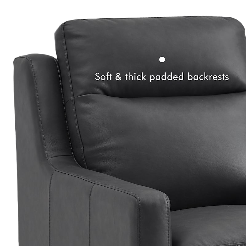 Genuine Leather 56" Triple-Motor Power Zero-Wall Reclining Loveseat with USB&USB-C Port