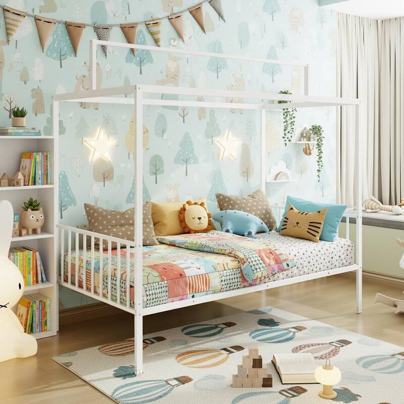 3-in-1 Convertible Montessori Metal Floor Bed by Harper&Bright Designs