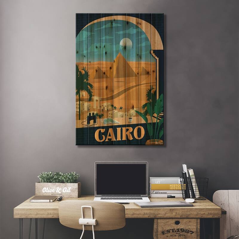 Cairo Print On Wood by IdeaStorm Studios - Multi-Color