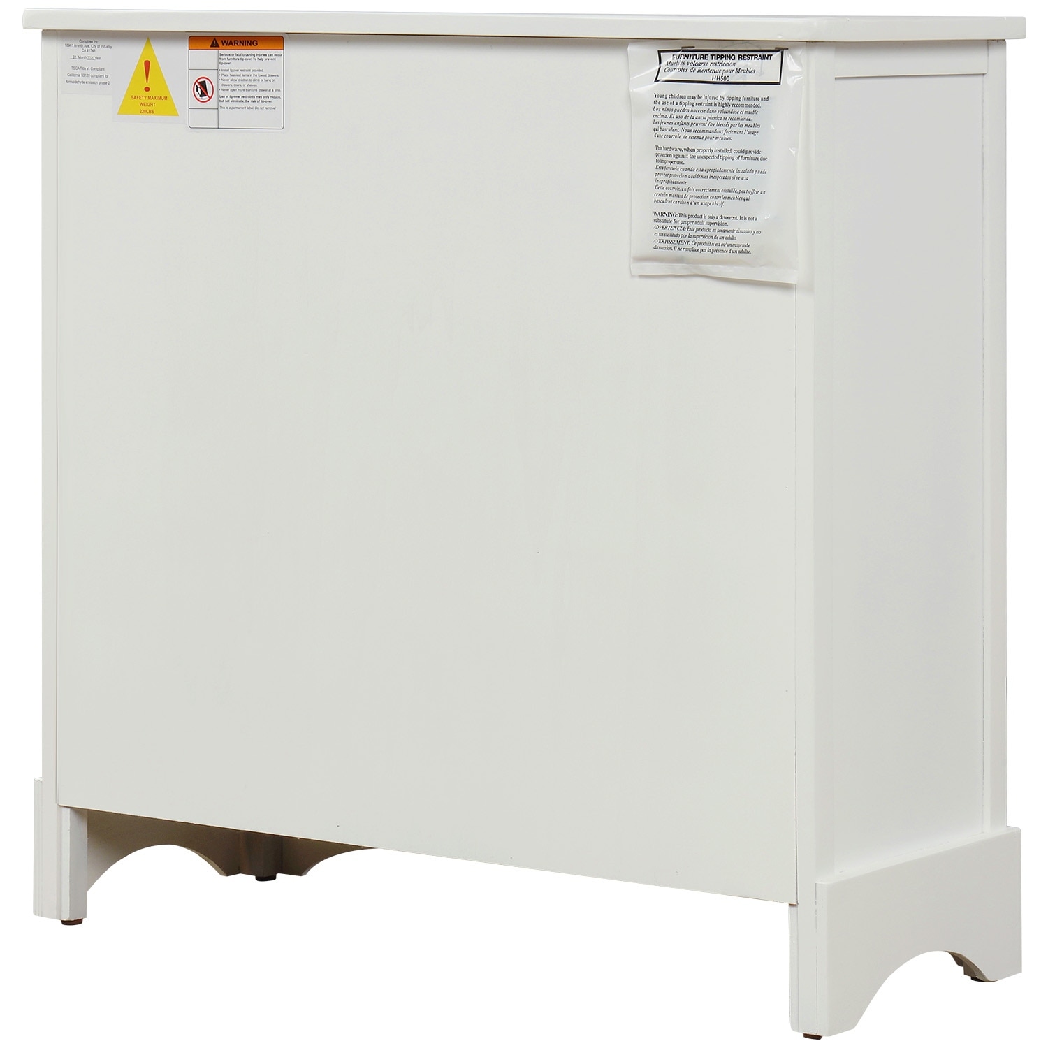 Rustic 2-Drawer Storage Cabinet with 4 Classic Rattan Doors-image