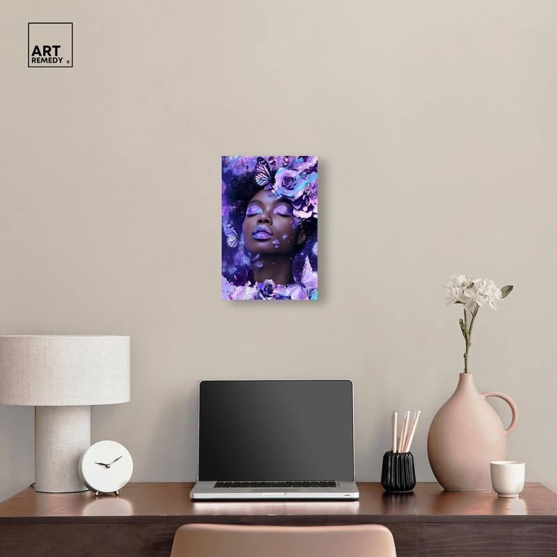 A Glistening Neon Woman Canvas by Art Remedy, Gallery Wrapped