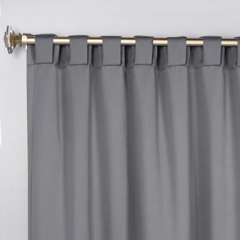 Superior Solid Machine Washable Room Darkening Blackout Curtains with Back Tabs, Set of 2