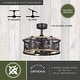 preview thumbnail 4 of 12, Kodiak 21 in. Rustic Fandelier Ceiling Fan, Anigre Blades, Dimmable LED Light Kit and Remote Control, Wildlife Caged Drum Shade