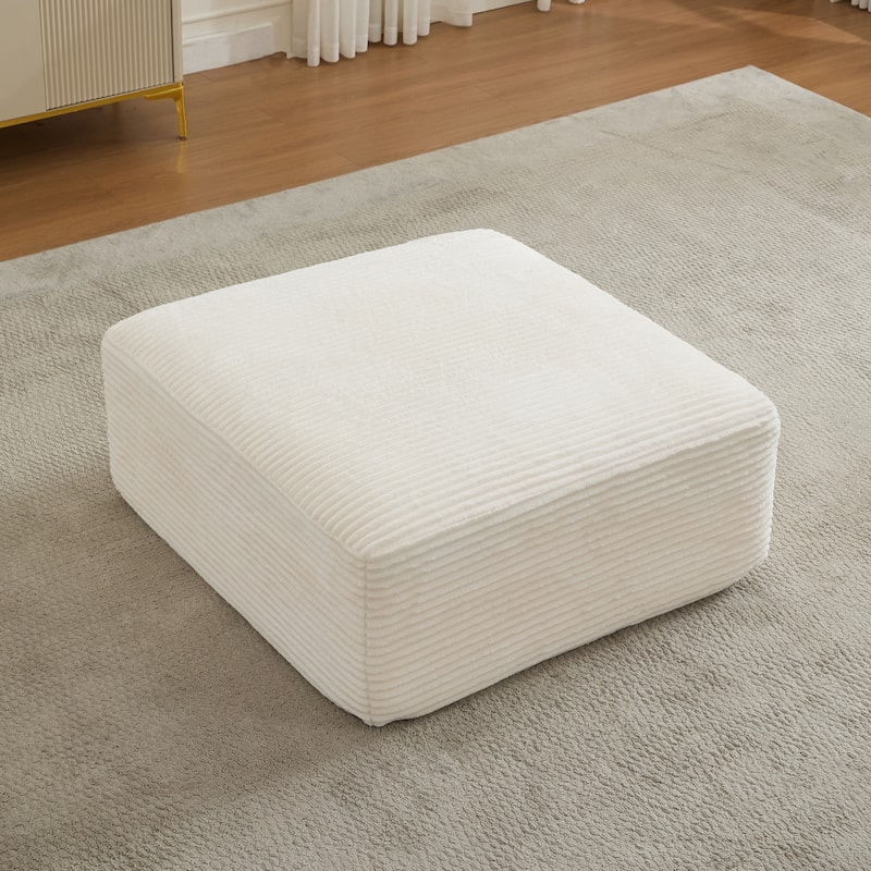 Modular Sectional Ottoman Corduroy Rectangle Footstool
