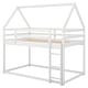 preview thumbnail 26 of 26, Elegant House Shape Twin over Twin Wood Bunk Bed with Guardrails and Ladder, Designed for Child Safety, Gender Neutral, Grey