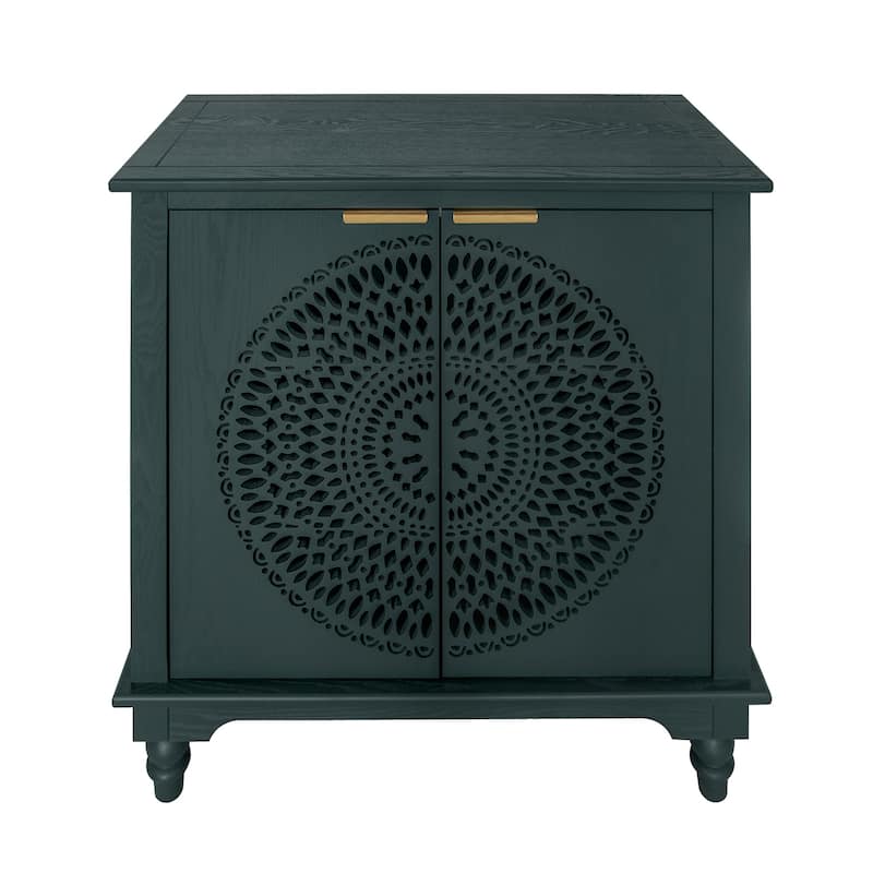 Sideboard Buffet Cabinet, Storage Cabinet with Carved Hollow Pattern, Accent Cabinet with Adjustable Shelf