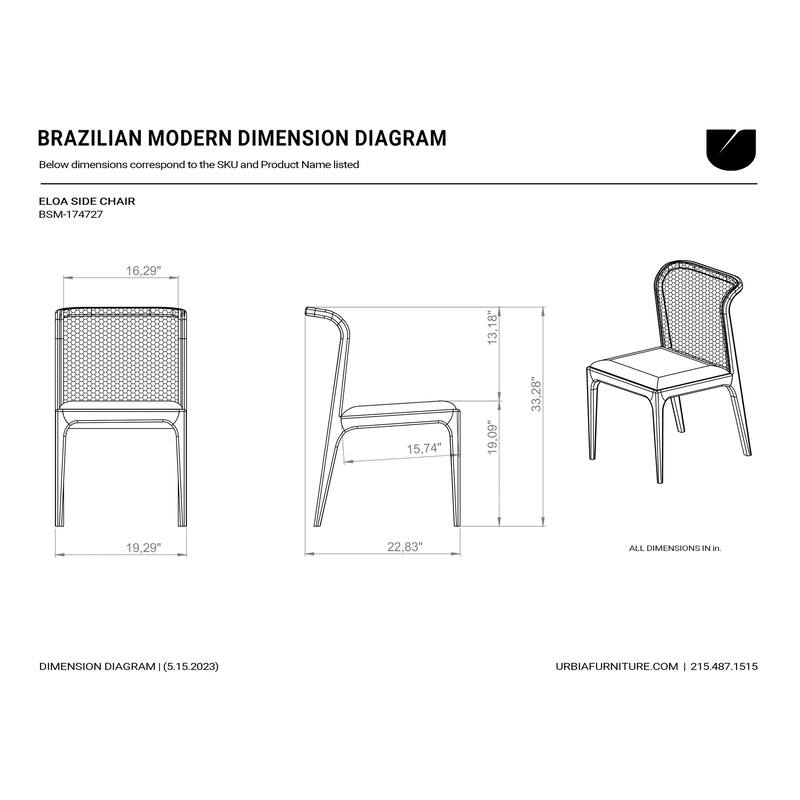 Modern Brazilian - Eloa - Cane Side Chair - Medley Ivory, Nogal, Natural